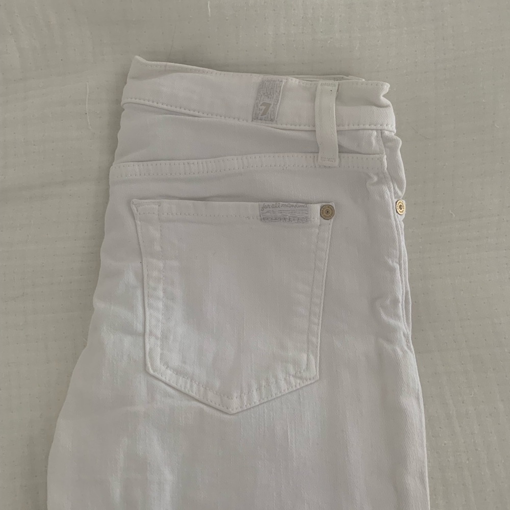 7 For All Mankind Women's Skinny Jeans in White